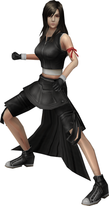 Tifa Lockhart Transparent Background (black)