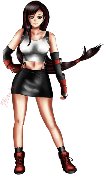 Tifa Lockhart Transparent Png (black)