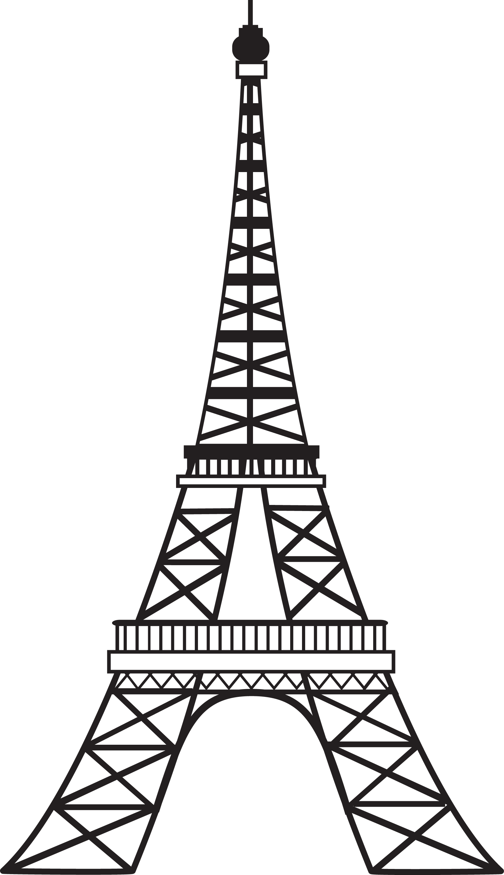 Eiffel Tower Png Transparent Image (black, white)