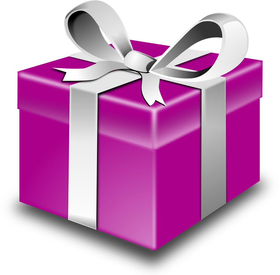 Gift Box Transparent Png (black, purple, lavender)