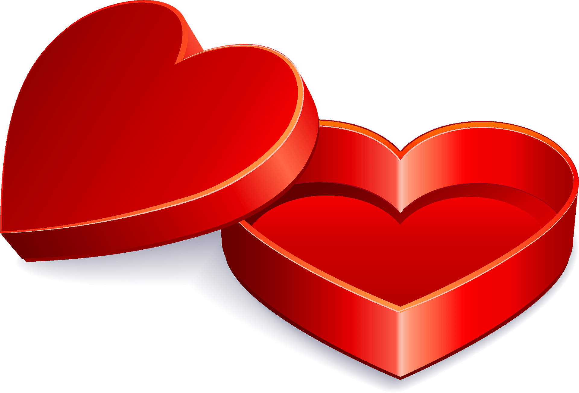 Gift Heart Box Png Clipart (red, gray)