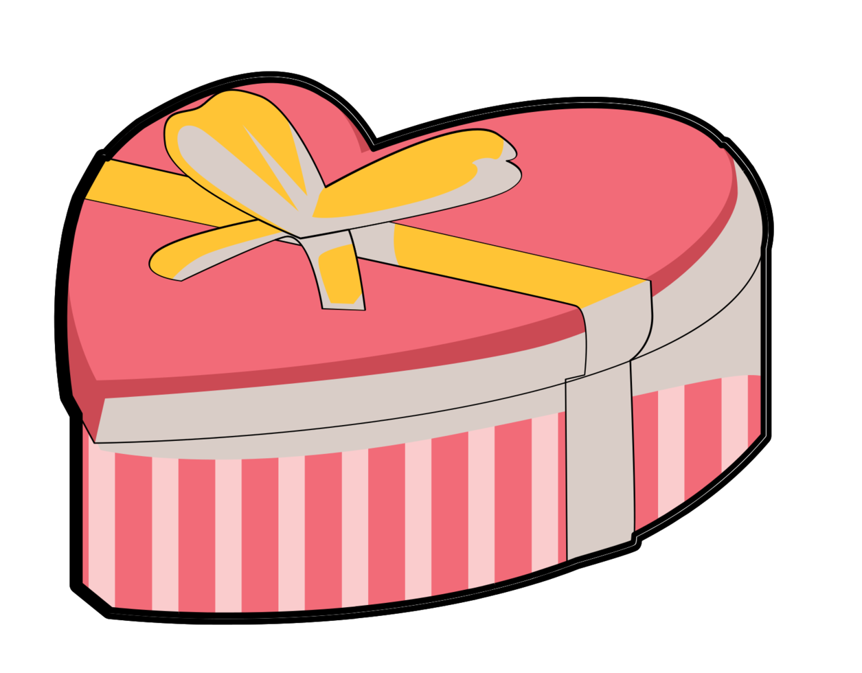 Gift Heart Box Png Image (salmon, silver, gold, pink, black)