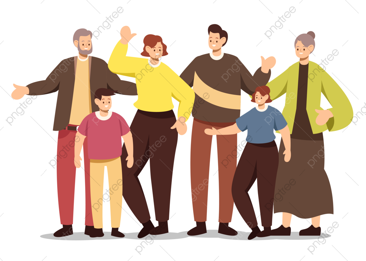 Big Family Png Isolated Hd (black, gold, maroon, salmon, olive)