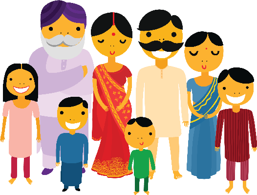 Big Family Png Picture (teal, black, plum, pink, orange)