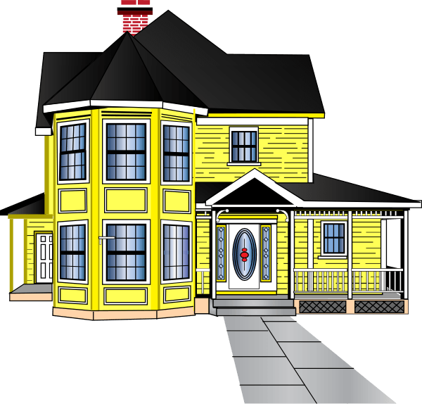 Big House Png Isolated File (black, yellow)