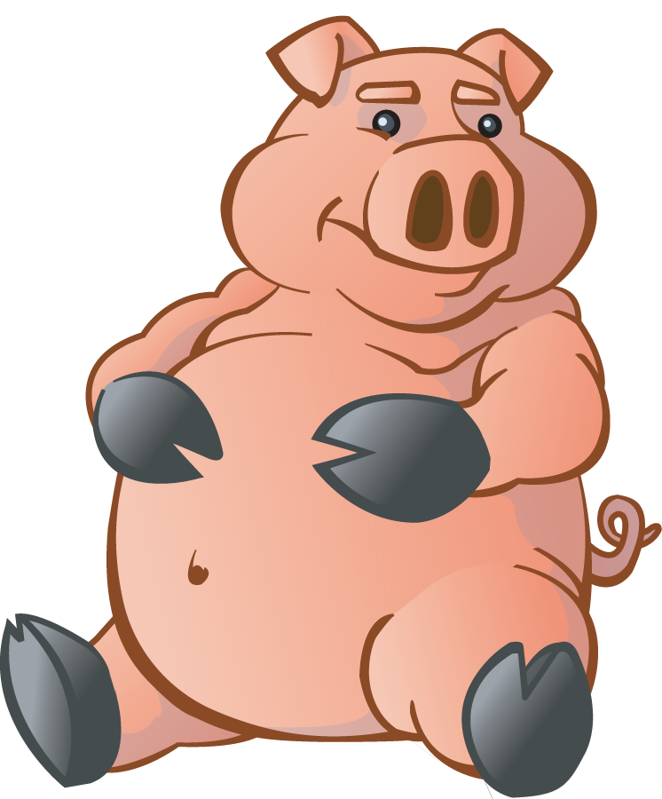 Pig Png File (black, indigo, pink)