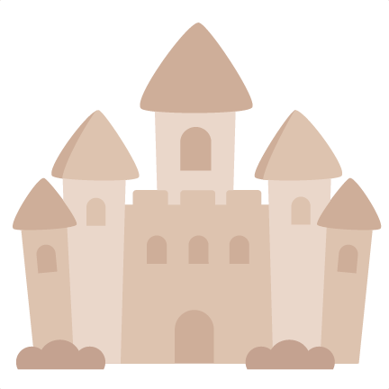 Big Sand Castle Png Cutout (pink, white, silver)