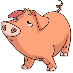 Pig Transparent Background (black, pink, salmon)