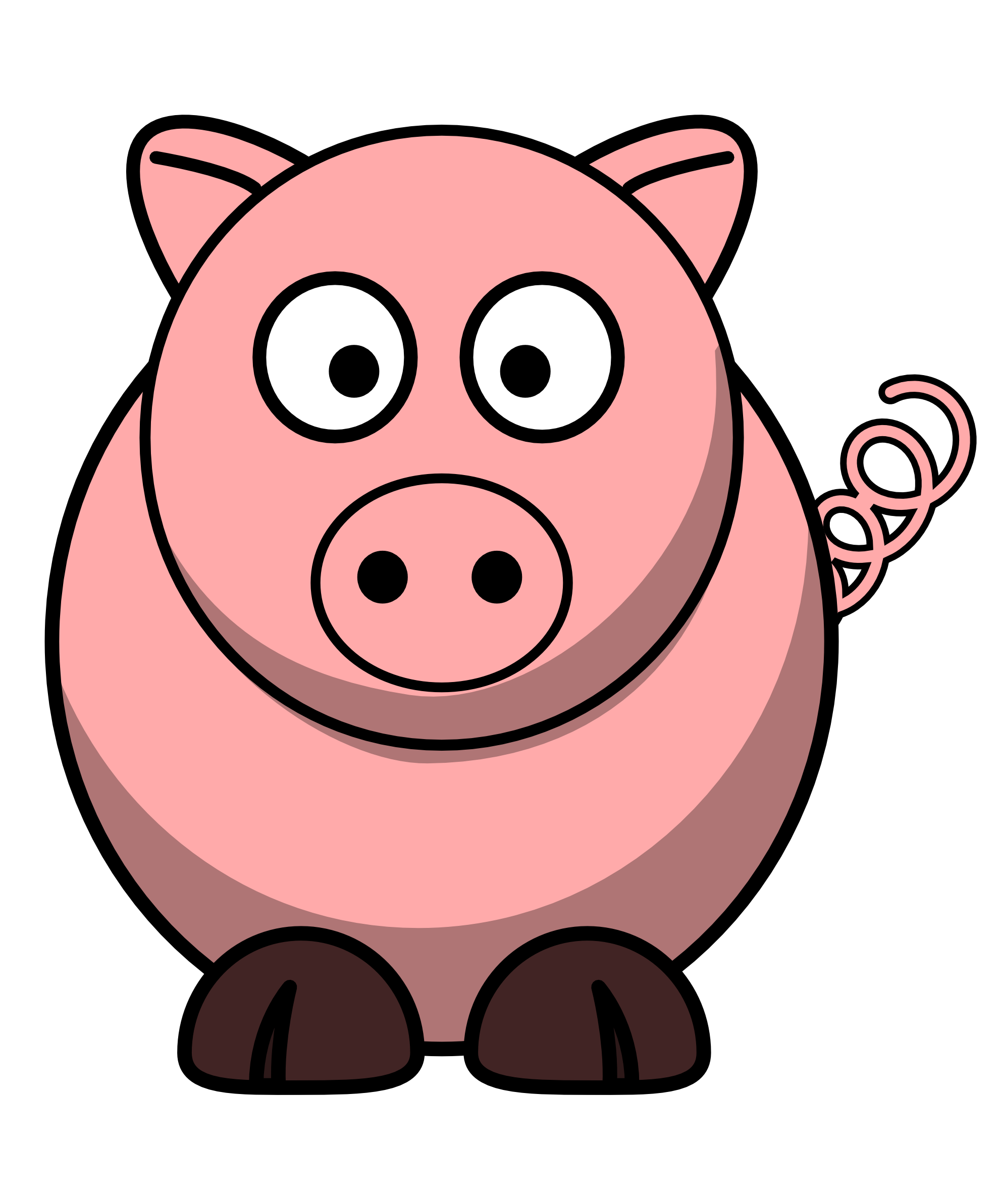 Pig Transparent Png (white, maroon, pink, gray, black)