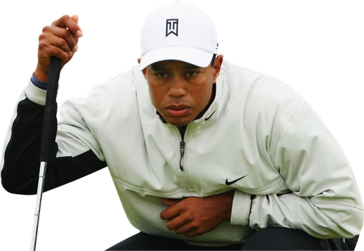 Tiger Woods Transparent Background (black, silver, white)