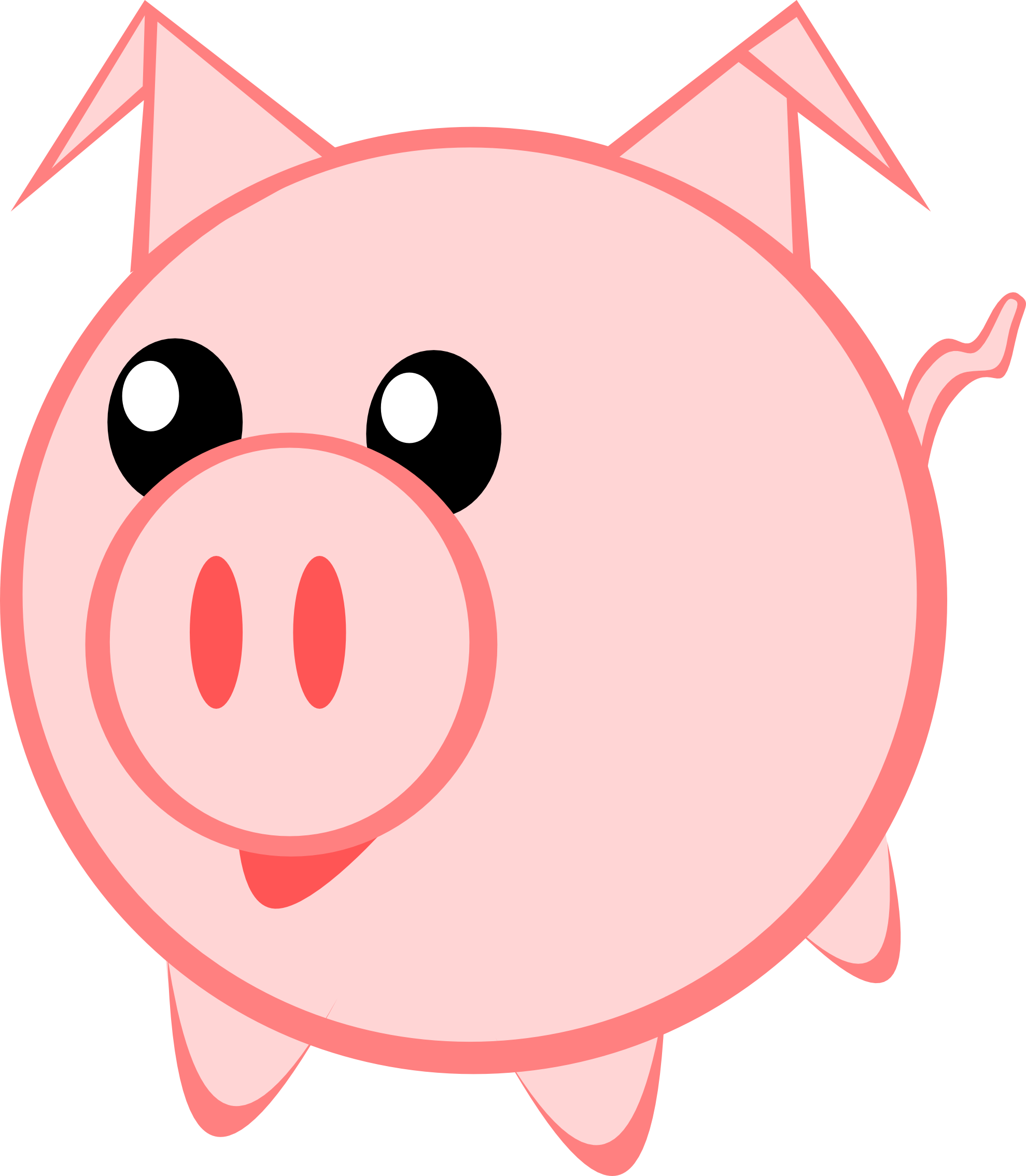 Piggy Png Transparent Image (salmon, white, pink, black)