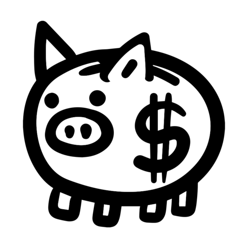 Piggy Bank Free Transparent Png Icon Download (white, black, gray)