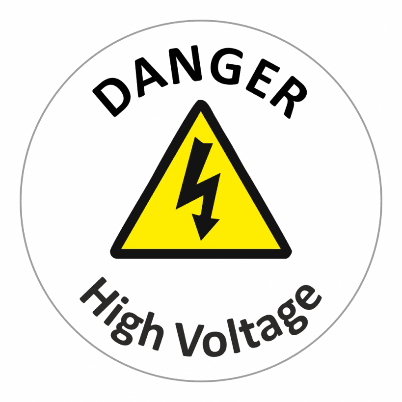 High Voltage Sign Png Image (yellow, white, lavender, black, silver)