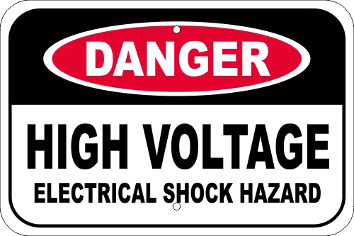 High Voltage Sign Transparent Background (white, gray, lavender, black, silver)