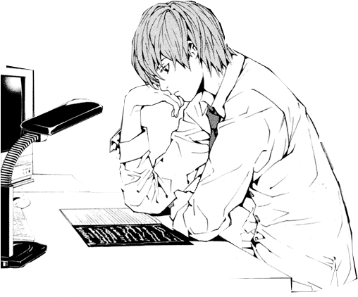 Light Yagami Drawing Png Photos (white, lavender, black)