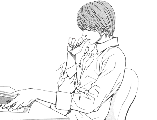 Light Yagami Drawing Png Transparent Image (white, lavender, black)