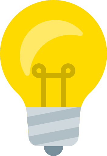 Lightbulb Free Png Icon Download (silver, black, lavender, orange, gold)