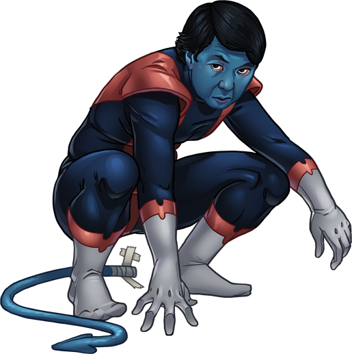 Nightcrawler Png File (black, white, maroon, silver)