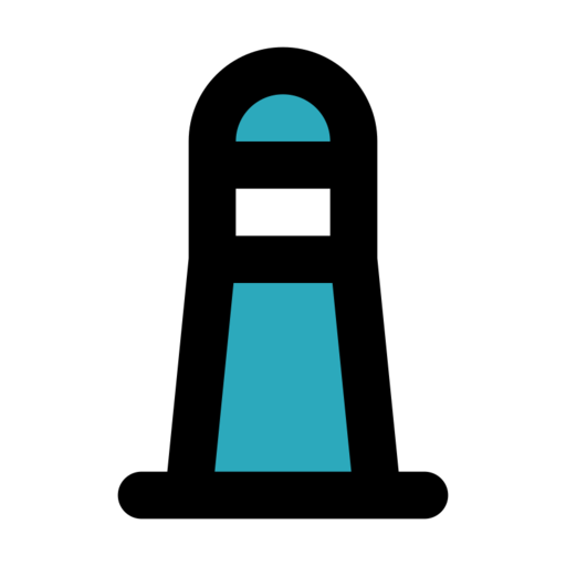 Lighthouse 2 Free Transparent Png Icon Download (black, teal)