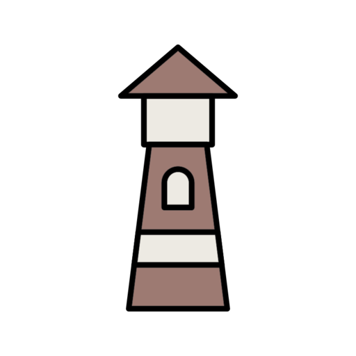 Lighthouse Help Journey Free Png Icon (beige, black, gray)