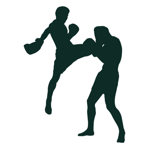 Fighting Silhouette Taekwondo Transparent Png (black)