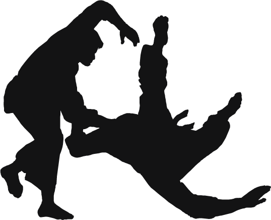 Fighting Silhouette Transparent Png (black)