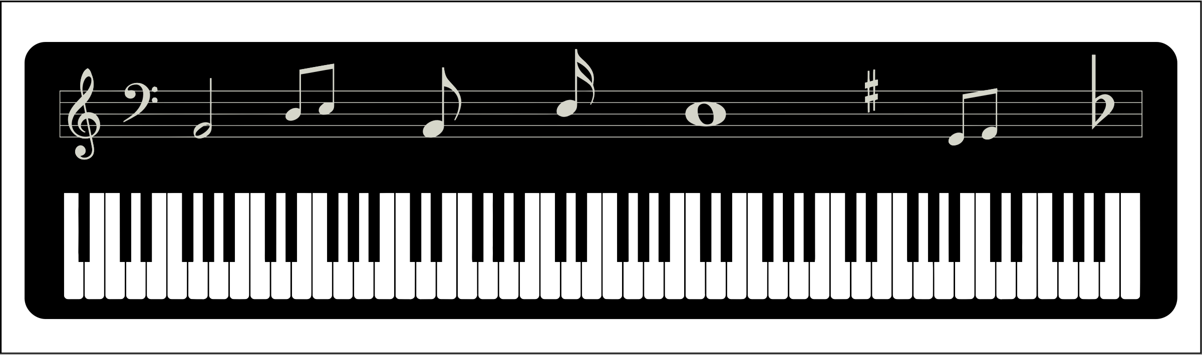 Digital Music Keyboard Png Image (black)