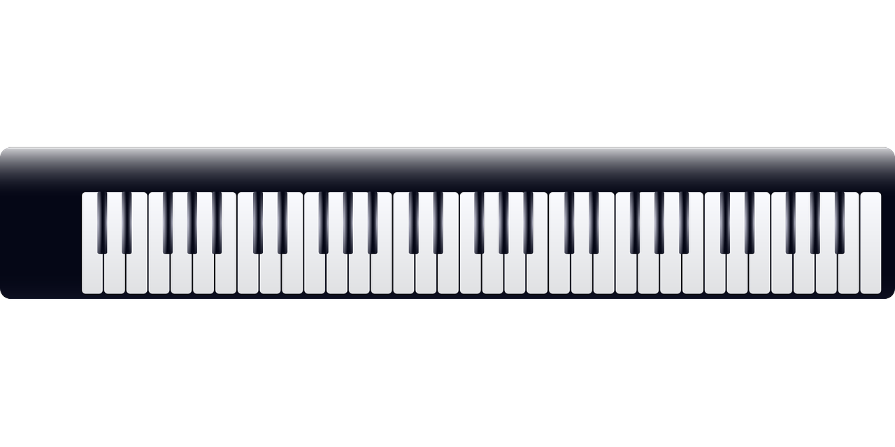 Digital Music Keyboard Transparent Background (gray, lavender, black, white, indigo)