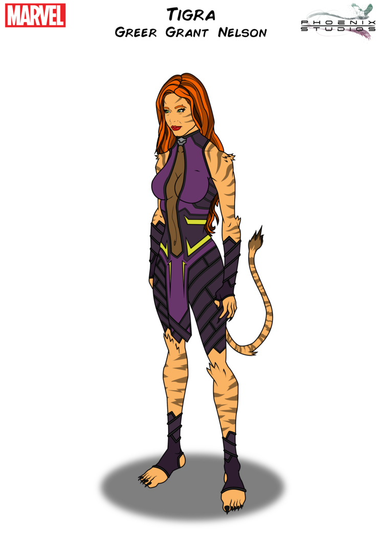 Tigra Marvel Png Isolated Hd (black, salmon, purple)