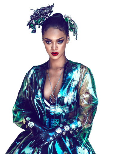 Rihanna Transparent Background (navy, black)