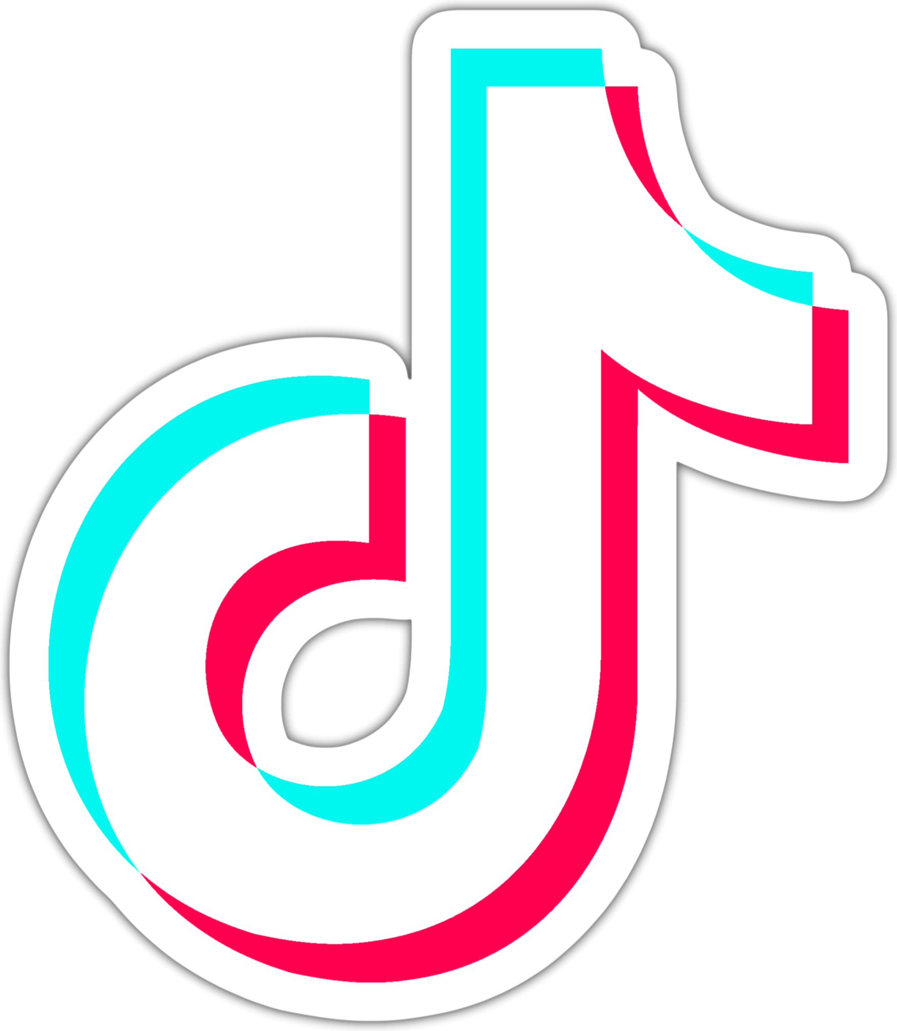 Tiktok Logo Png File (lavender, red, black, white, greenish blue)