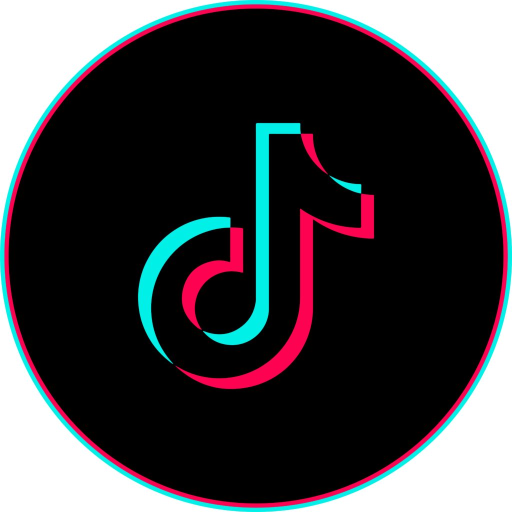 Tiktok Logo Png File (teal, maroon, black, red, greenish blue)