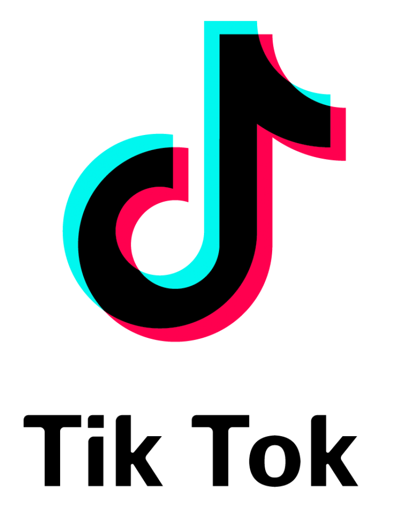 Tiktok Logo Transparent (greenish blue, black, teal, red)