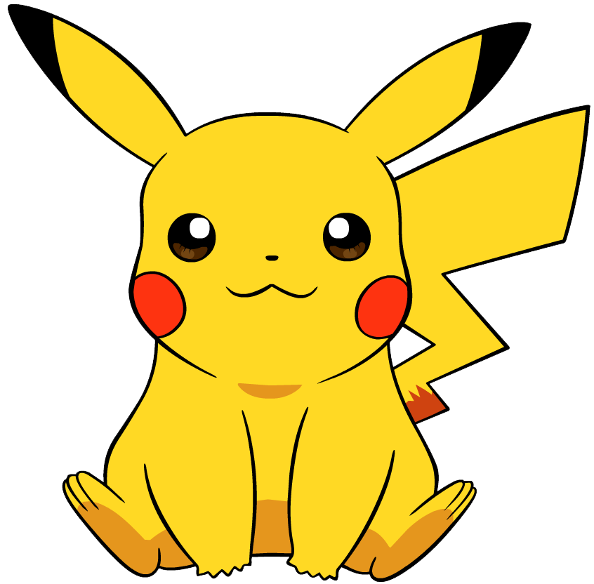 Pikachu Png Transparent Image (white, black, gold)