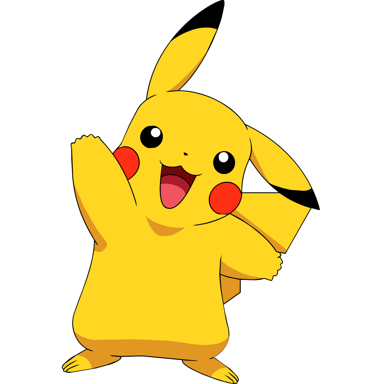 Pikachu Transparent Background (red, white, orange, black, gold)