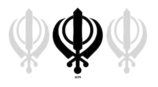 Sikhism Khanda (black, white, silver)