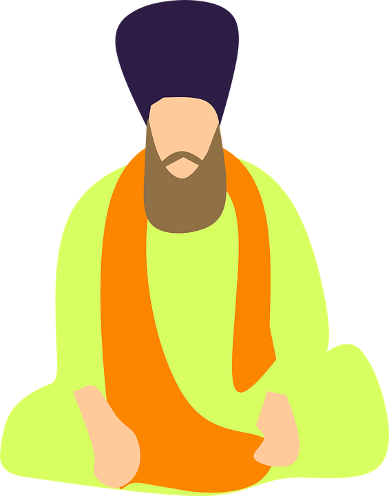 Sikhism Png Image File (indigo, orange, yellow, black, pink)