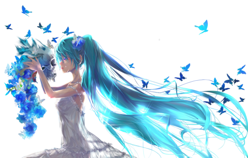 Miku Hatsune Png Clipart Background (black)