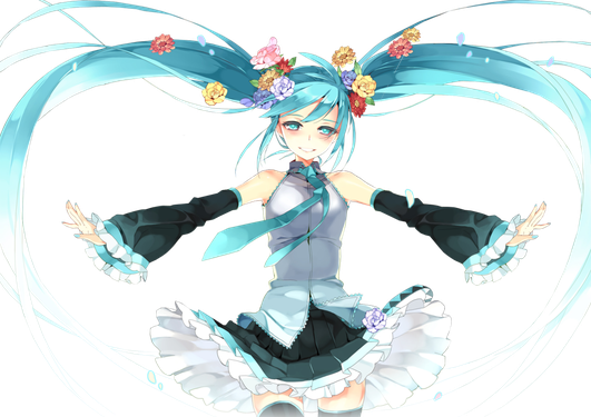 Miku Hatsune Png Download Image (white, black)