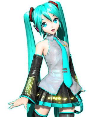 Miku Hatsune Png Pic Background (beige, greenish blue, black, white)