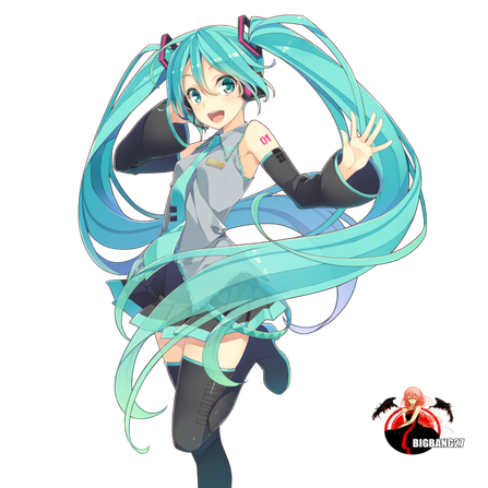 Miku Hatsune Png Transparent Image (silver, mint, black, gray)