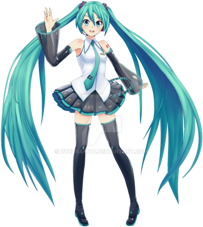 Miku Hatsune Png Transparent Images (white, black)