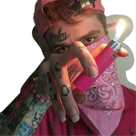 Lil Peep Transparent Background (black, silver)