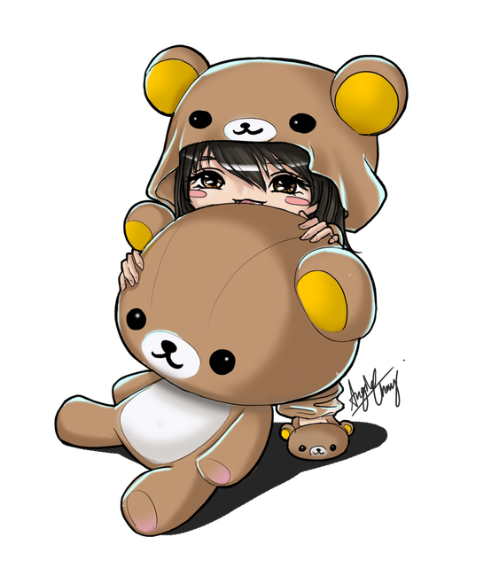 Rilakkuma Png Transparent Image (gray, salmon, black, white)