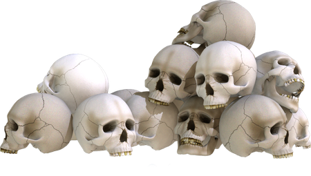 Pile Of Skulls Png Clipart (black, silver, gray, white)