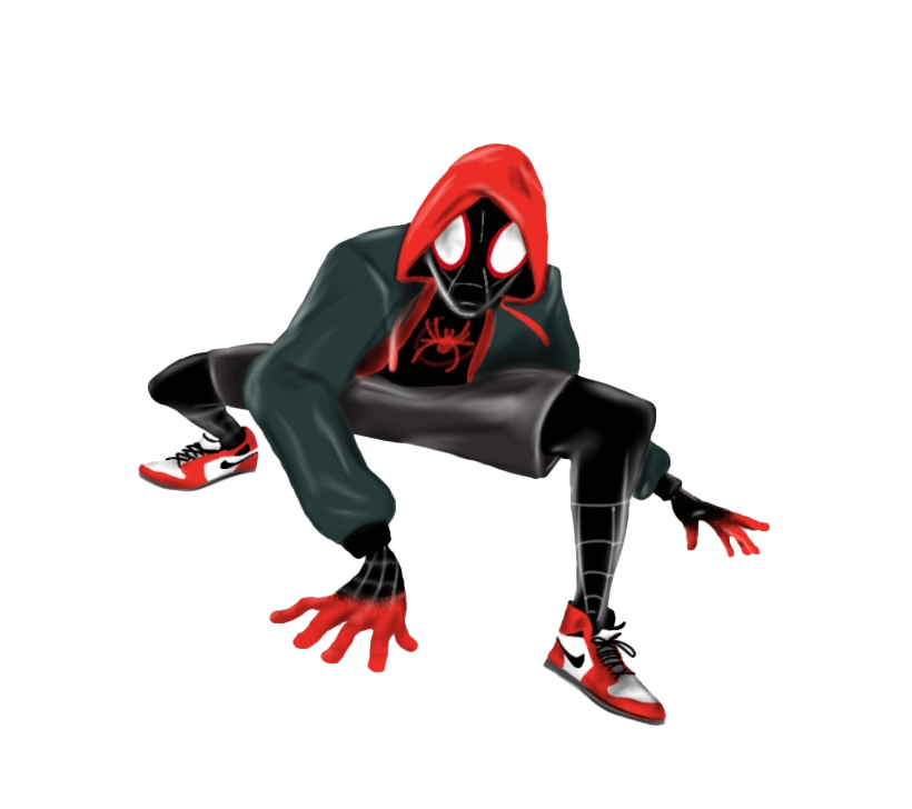 Miles Morales Png Clipart (black, white)