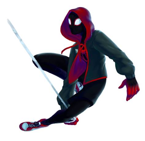 Miles Morales Spider Man Png Clipart (black)