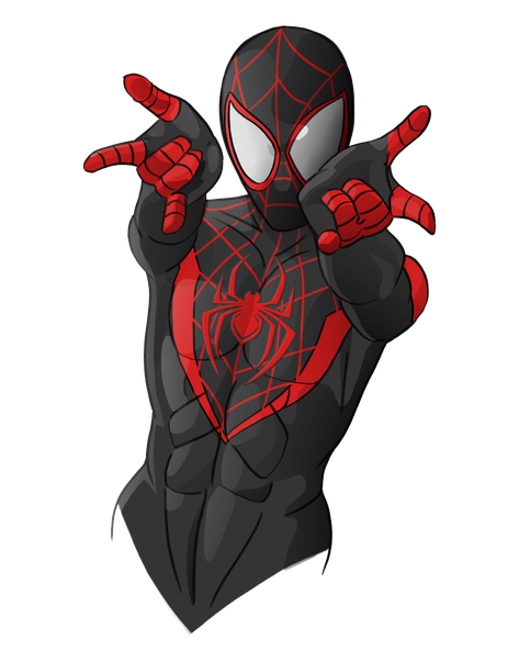 Miles Morales Spider Man Transparent Png (black)