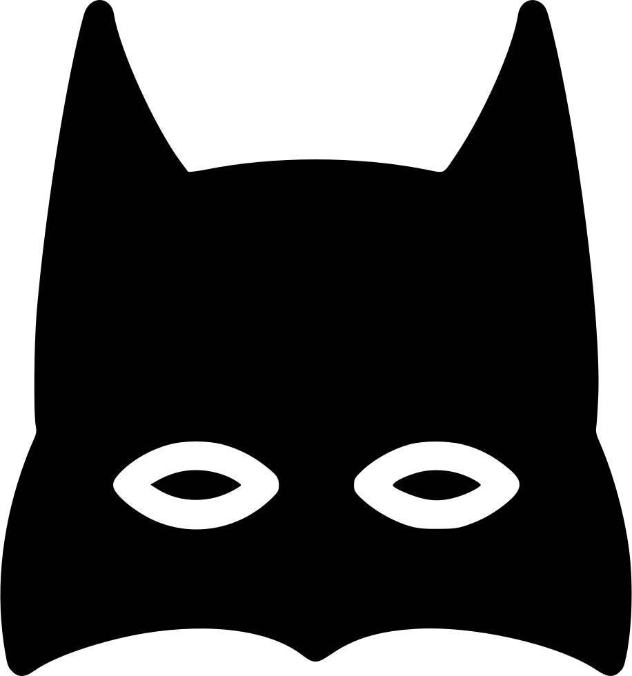 Silhouette Batman Mask Transparent Png (black, white, lavender)