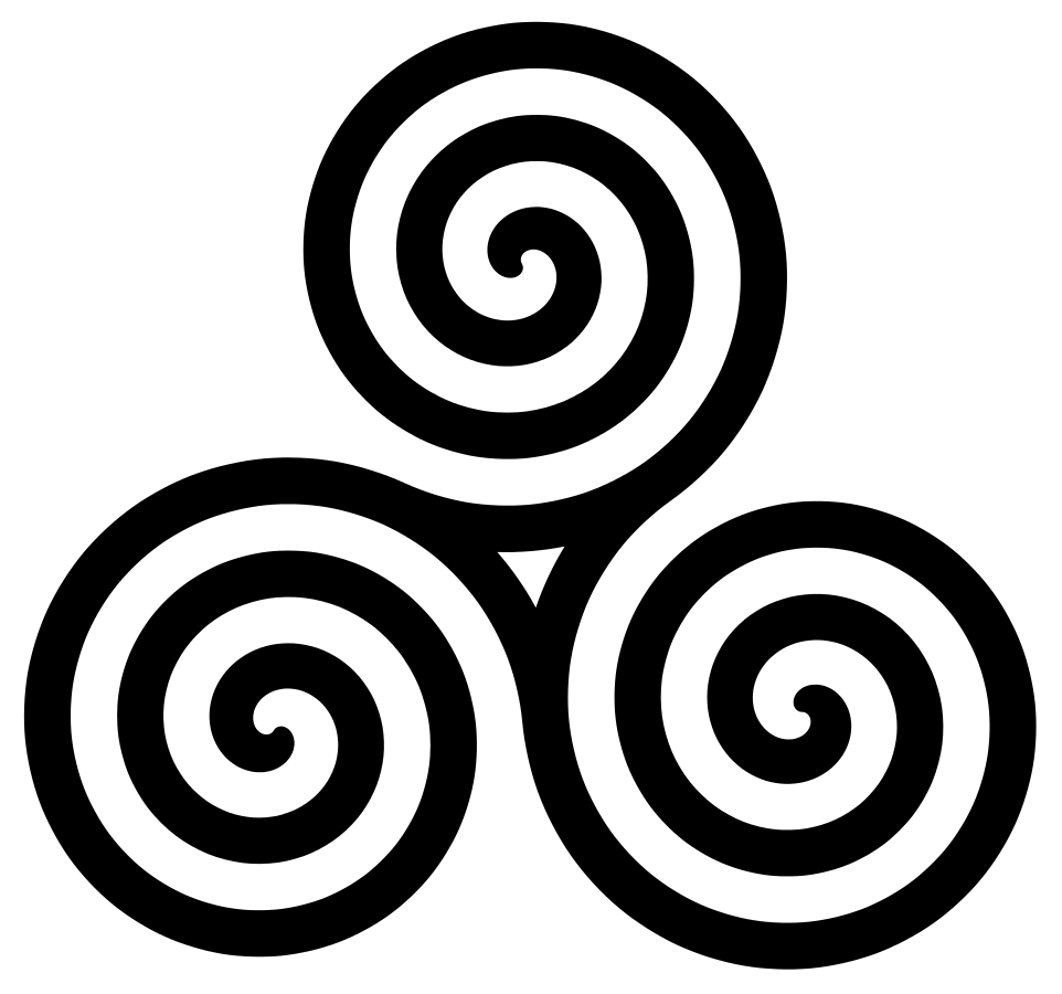 Silhouette Celtic Triple Spiral Png Clipart (black, white)